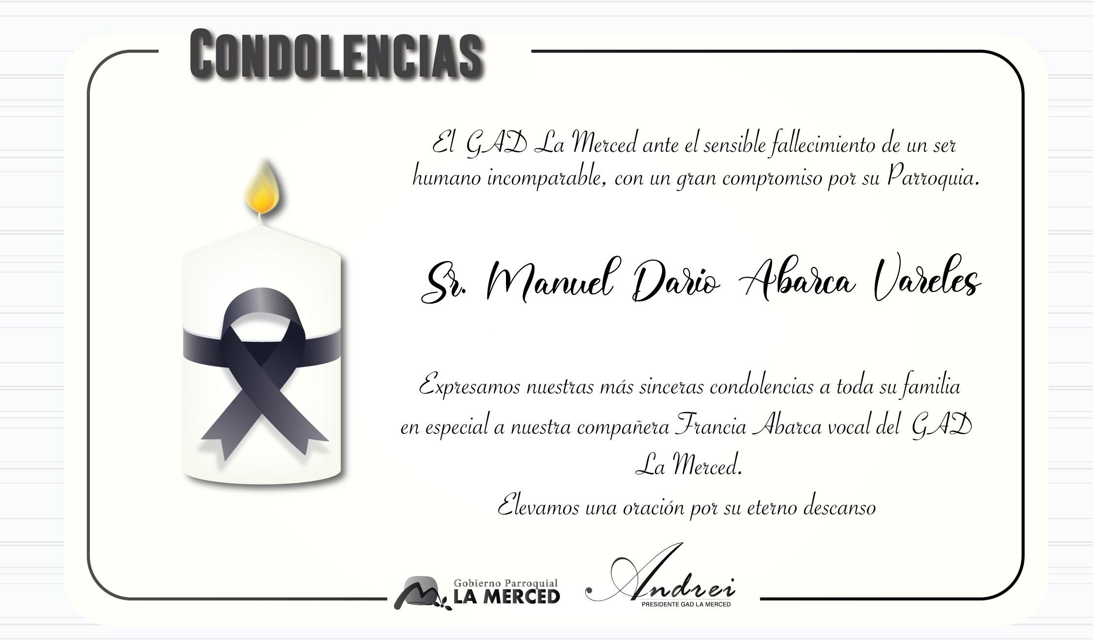 CONDOLENCIAS 